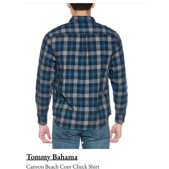 Tommy Bahama Mens Canyon Beach Plaid Flannel Shirt Size S - Picture 2 of 8